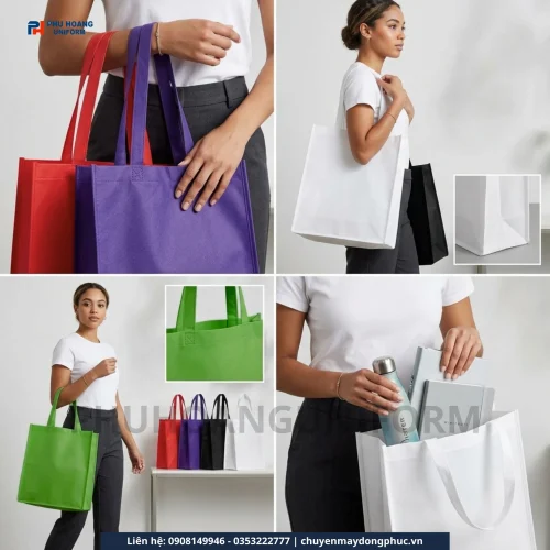 Túi Vải Không Dệt Dáng Đứng Đa Màu