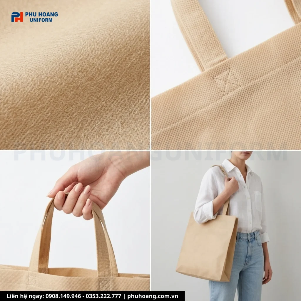 Túi Vải Không Dệt Màu Be