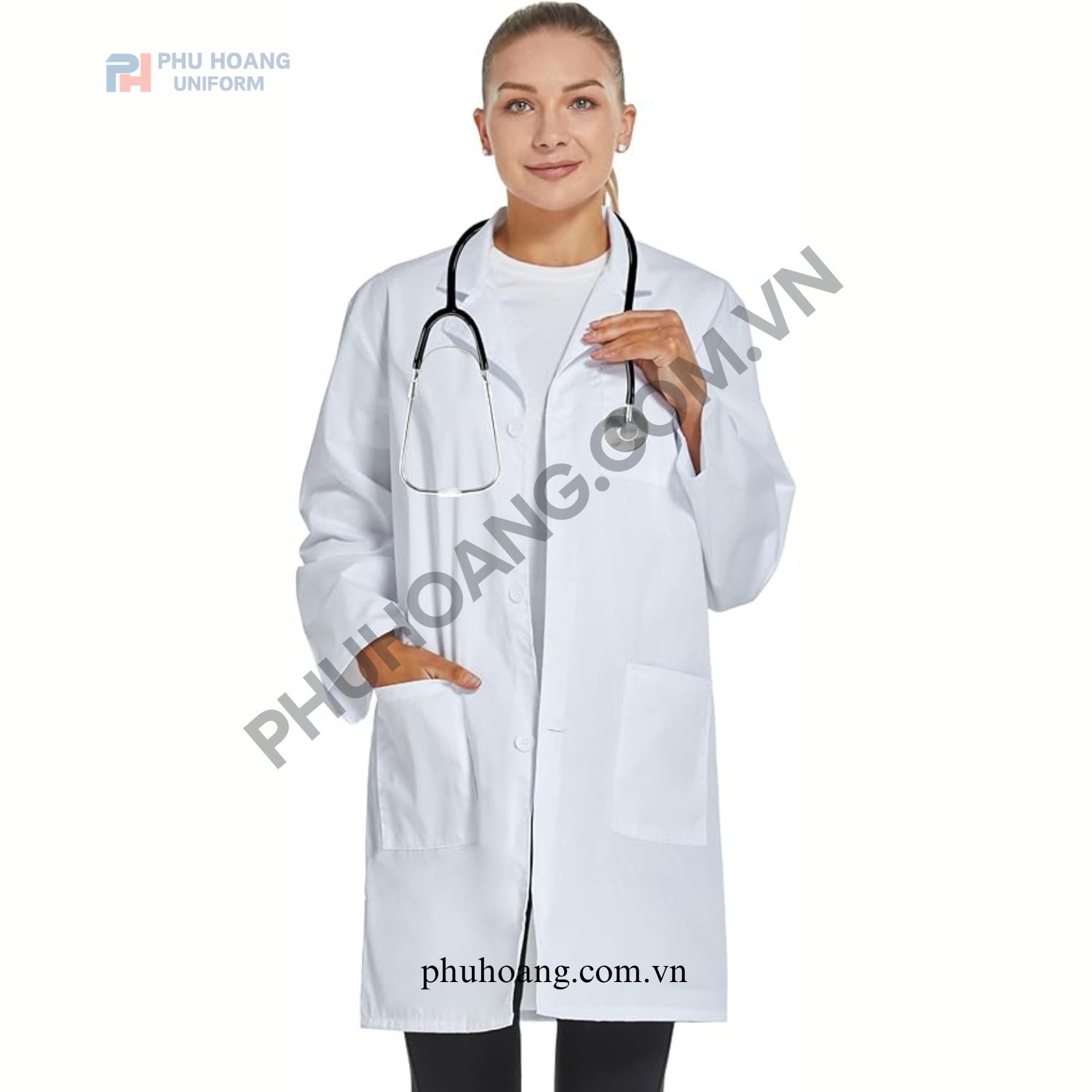 ÁO BÁC SĨ MAY SẴN 018B ÁO BÁC SĨ MAY SẴN 018B