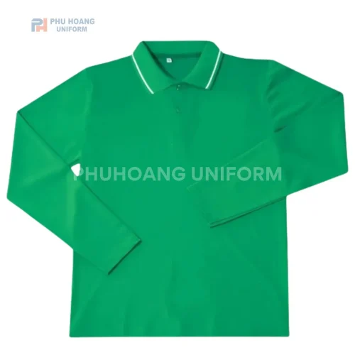 Áo thun công nhân tay dài xanh lá