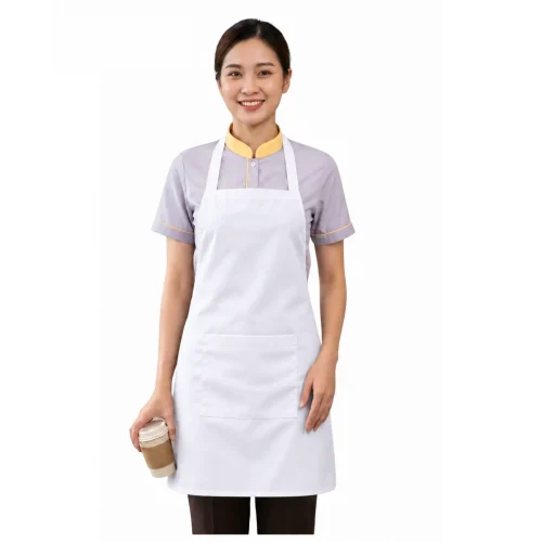 Tạp dề yếm vải kaki màu trắng