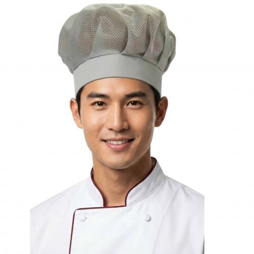 Nón đầu bếp lưới màu xám