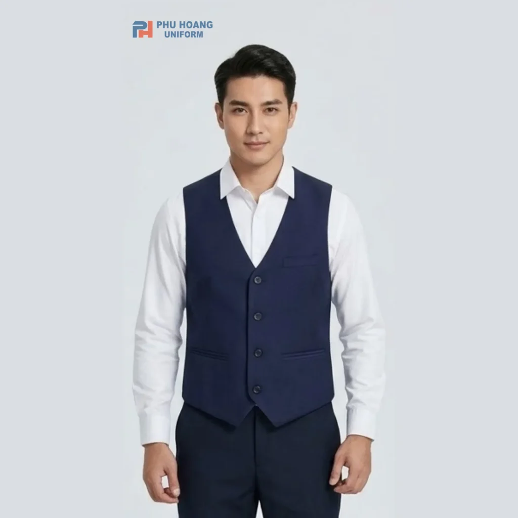 Áo gile màu xanh đen cao cấp Áo gile màu xanh đen cao cấp