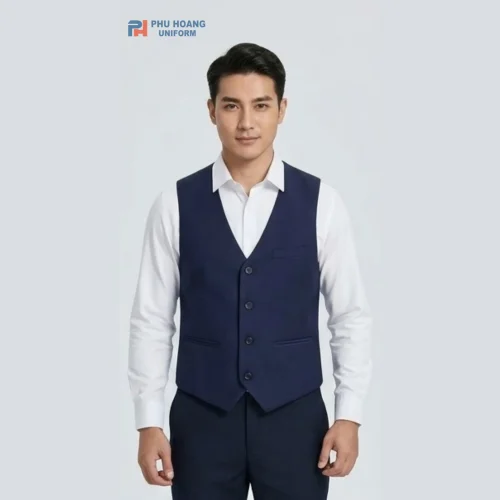 Áo gile màu xanh đen cao cấp