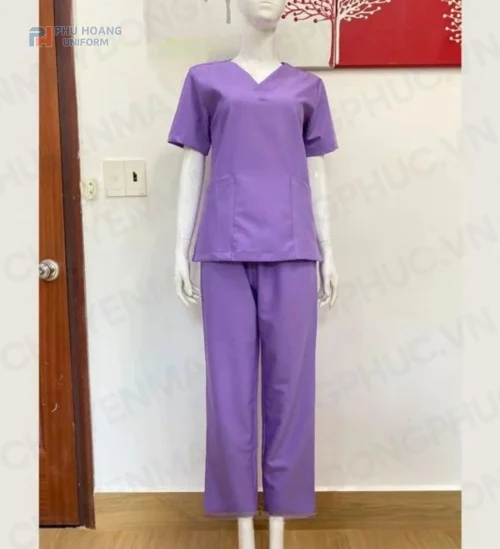 Phú Hoàng Đồng Phục Nhân Viên Spa Tím Nhạt