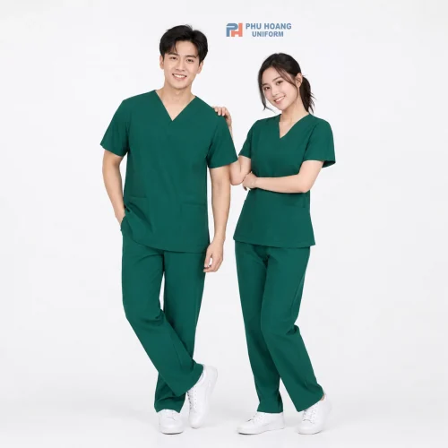 Đồng Phục Scrubs Y Tế Màu Xanh Lá