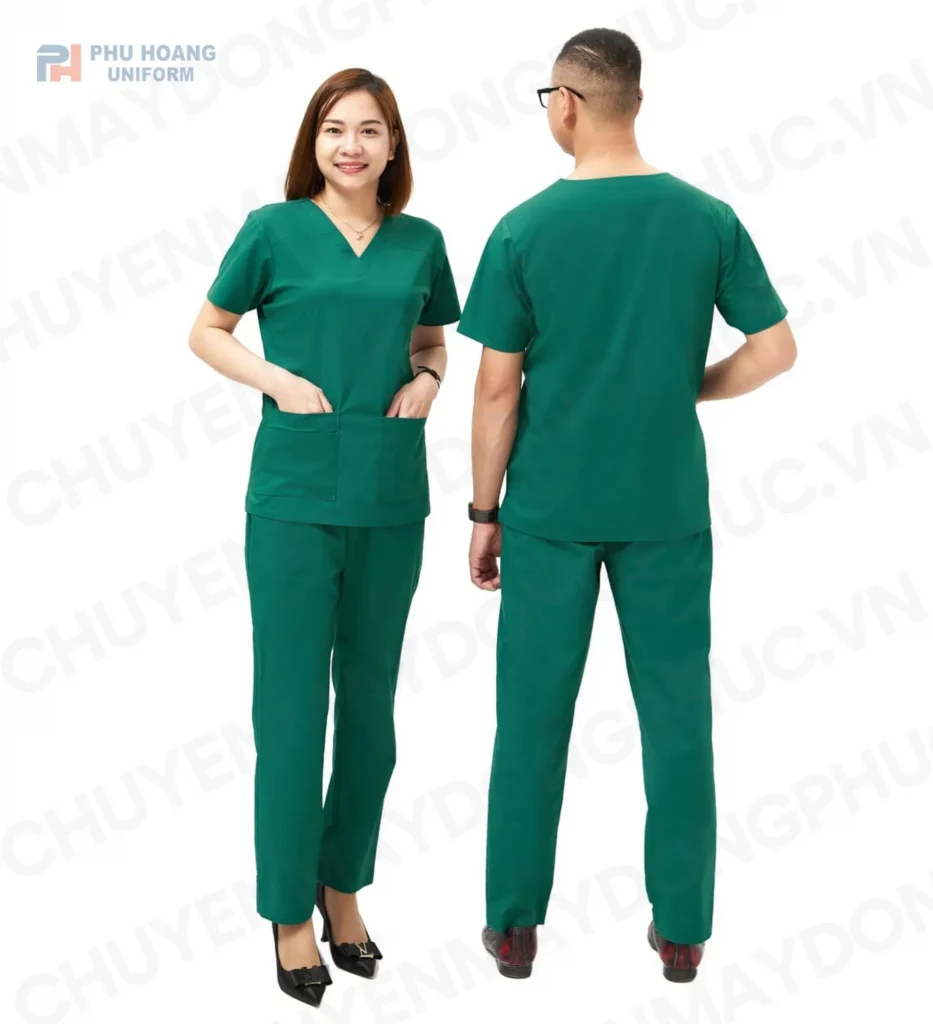 Đồng Phục Scrush Màu Xanh Lá