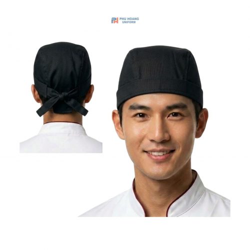 Nón Bếp Buộc Dây Sau Màu Đen
