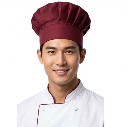Nón Bếp Đỏ Đô May Sẵn 025