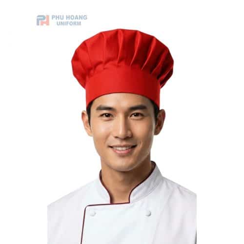Nón Bếp Đỏ Tươi May Sẵn