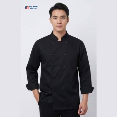 ÁO BẾP ĐEN TAY DÀI