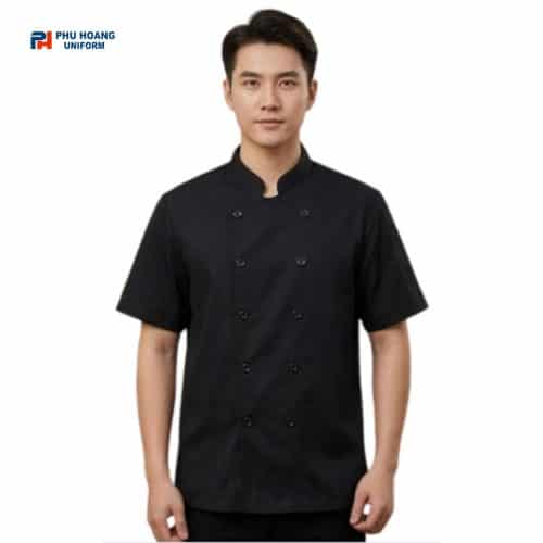 áo đầu bếp đen
