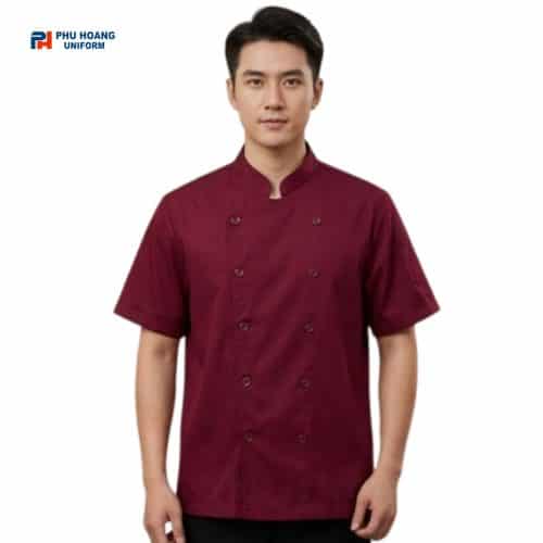 áo đầu bếp đỏ