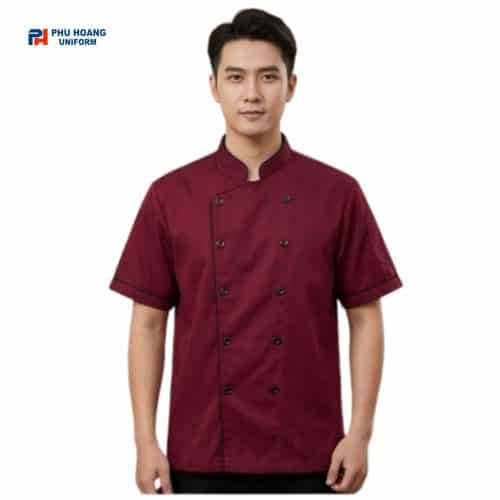áo đầu bếp đỏ