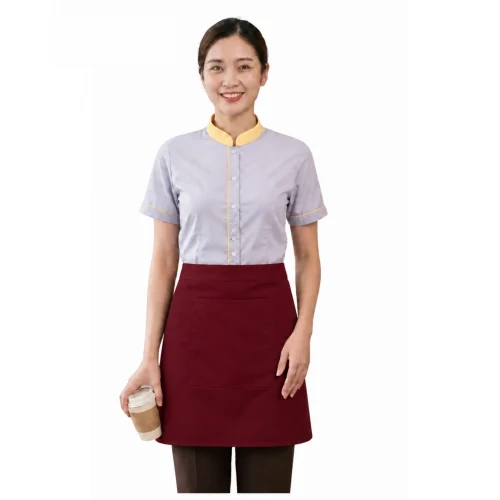 Tạp dề cột ngang đỏ đô