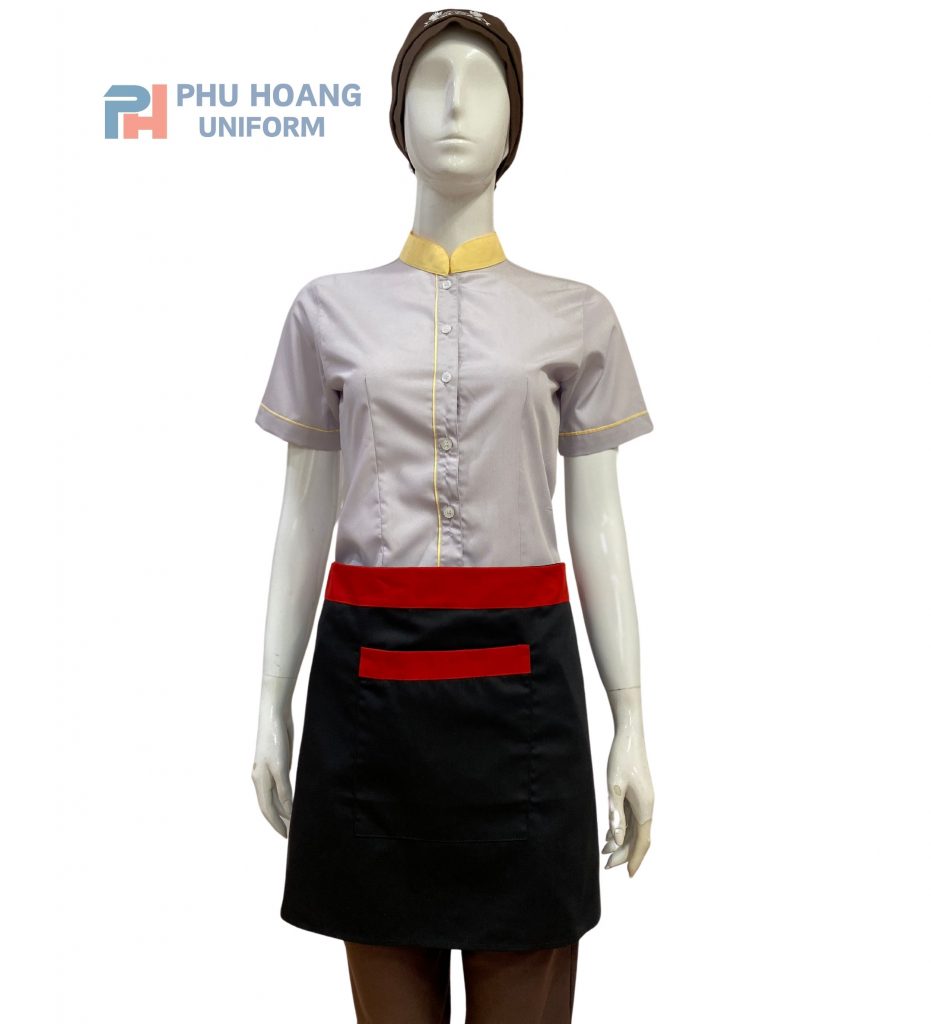 Tạp dề đen phối đỏ Tạp dề đen phối đỏ