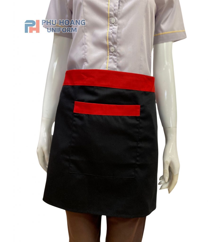 Tạp dề đen phối đỏ Tạp dề đen phối đỏ