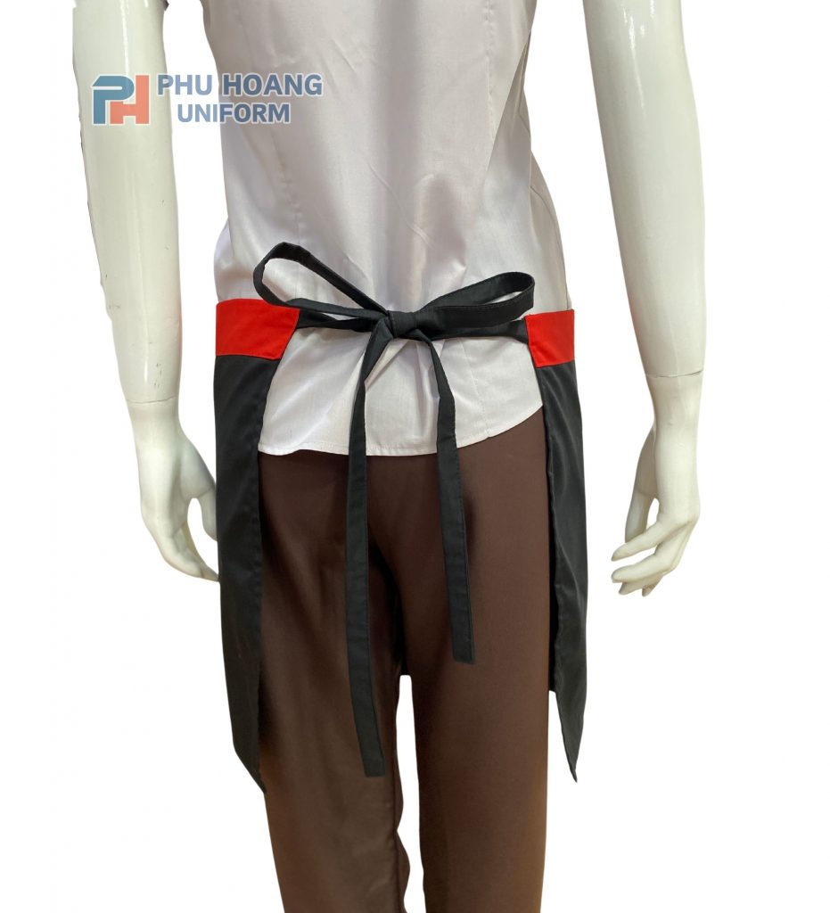 Tạp dề đen phối đỏ