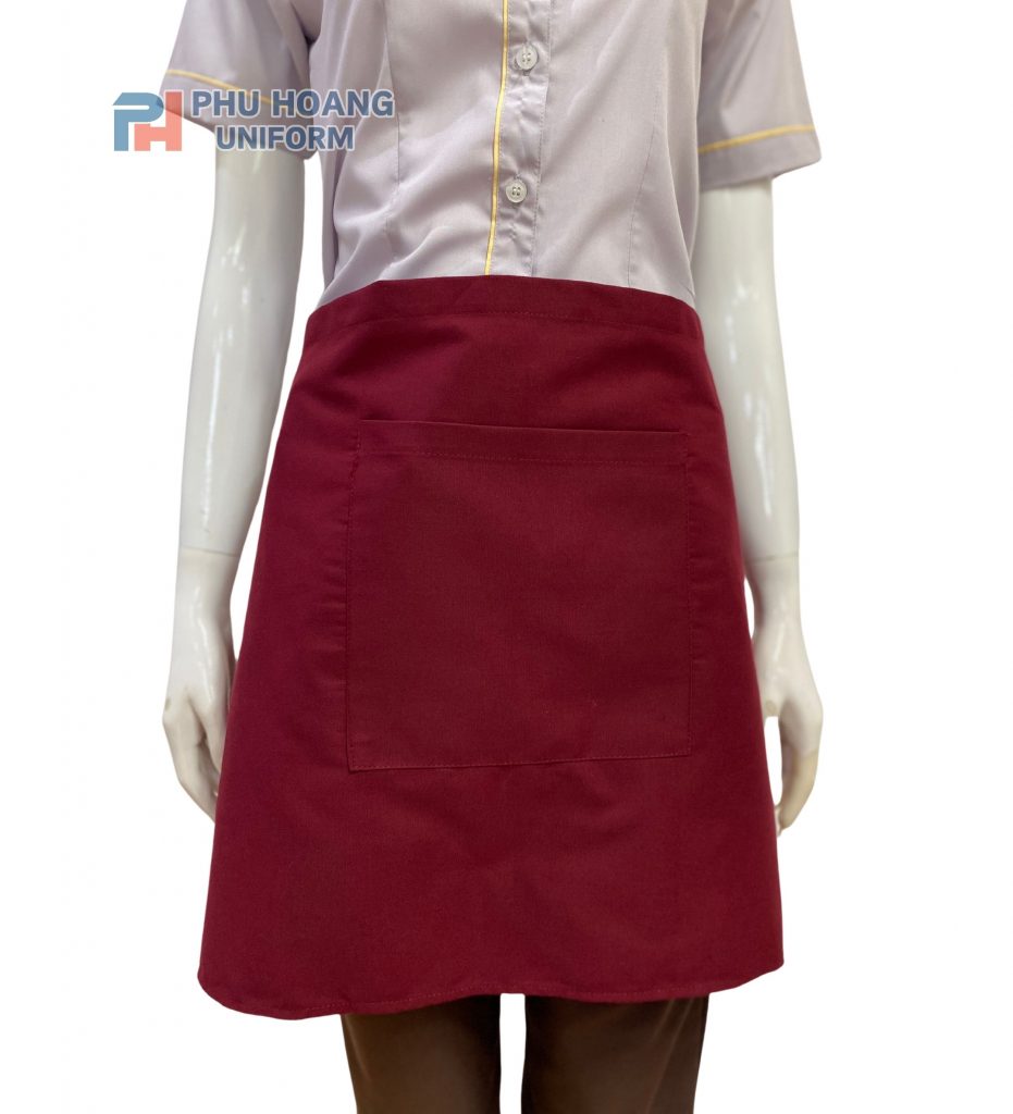Tạp dề cột ngang đỏ đô Tạp dề cột ngang đỏ đô