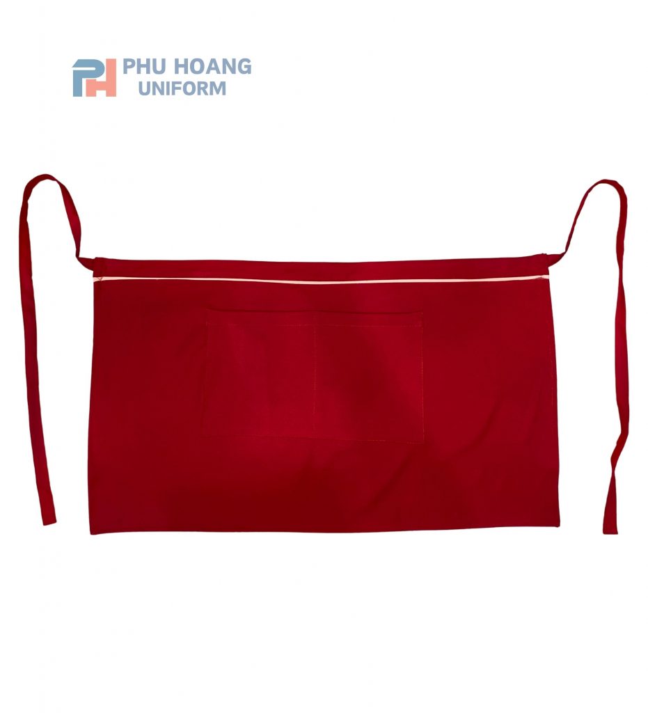 Tạp dề cột ngang 40cm đỏ tươi phối viền kem Tạp dề cột ngang 40cm đỏ tươi phối viền kem