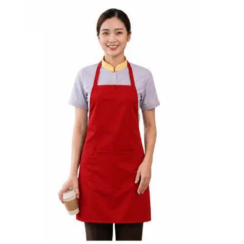 Tạp dề yếm màu đỏ tươi