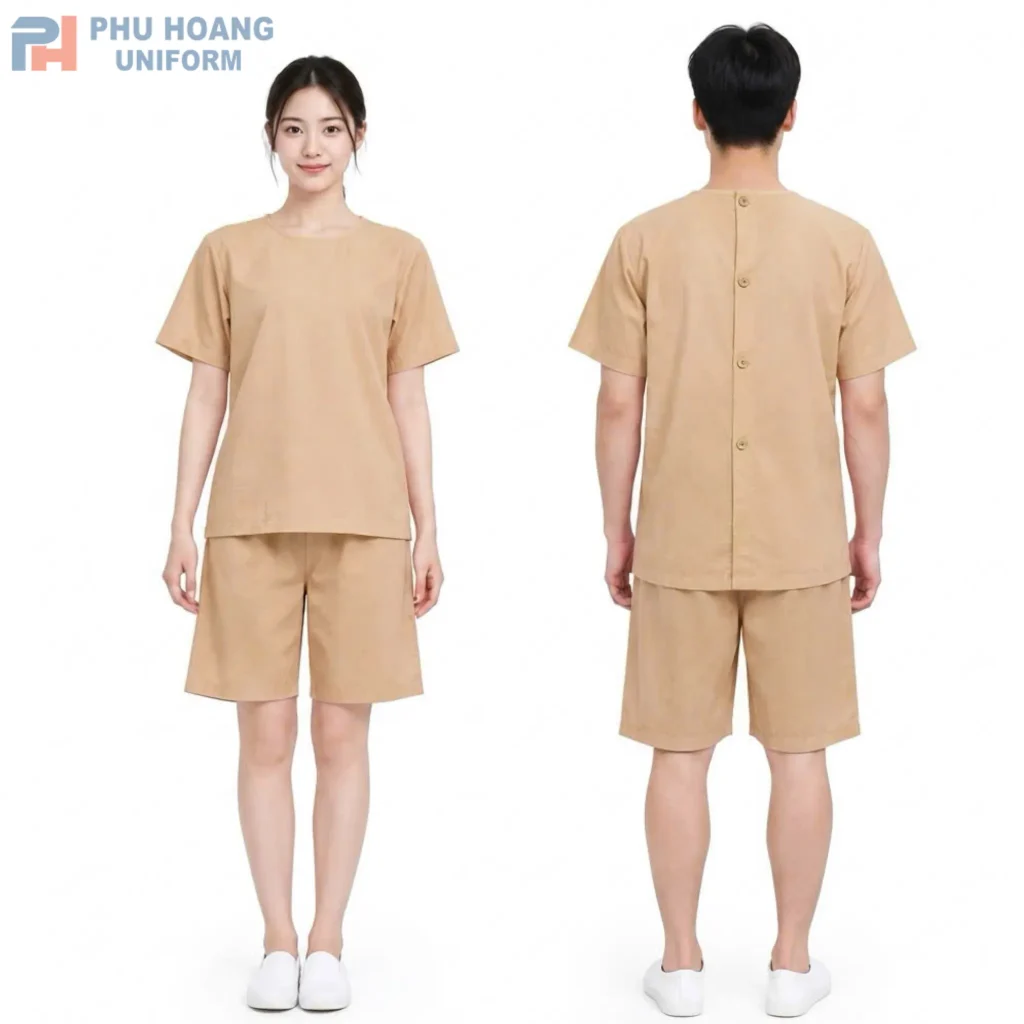 Phú Hoàng Bộ Spa Nút Sau Lưng Màu Kem Phú Hoàng Bộ Spa Nút Sau Lưng Màu Kem