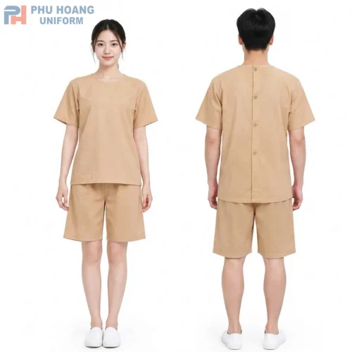 Phú Hoàng Bộ Spa Nút Sau Lưng Màu Kem