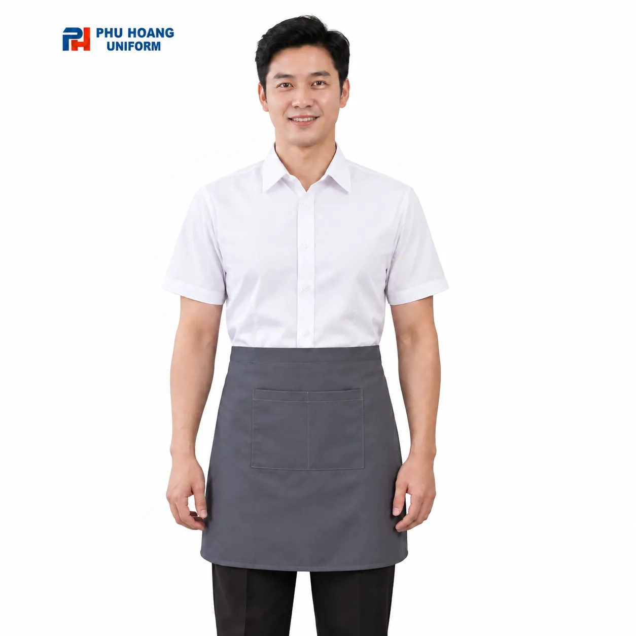 tap-de-cot-ngang-may-san-mau-xam-ghi Tạp dề ngắn cột ngang màu xám ghi