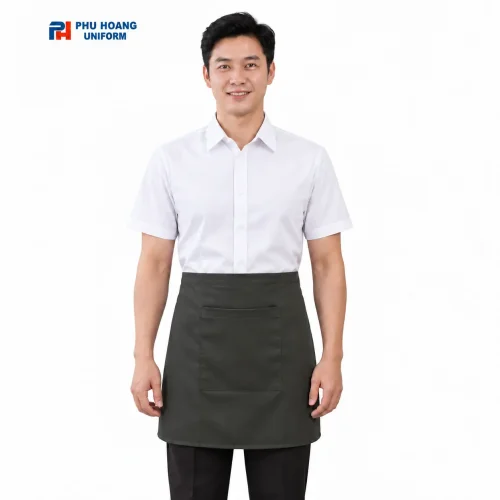 Tạp dề cột ngang màu xám đậm