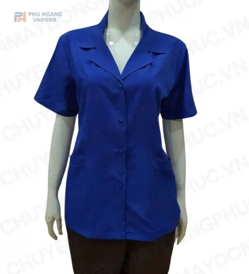 Áo Tạp Vụ May Sẵn Màu Xanh Navy