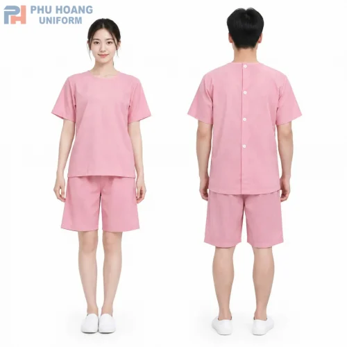 Bộ Spa Nút Sau Lưng Màu Hồng 012-155