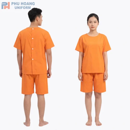 Phú Hoàng Bộ Spa Nút Sau Lưng Màu Cam Nhạt