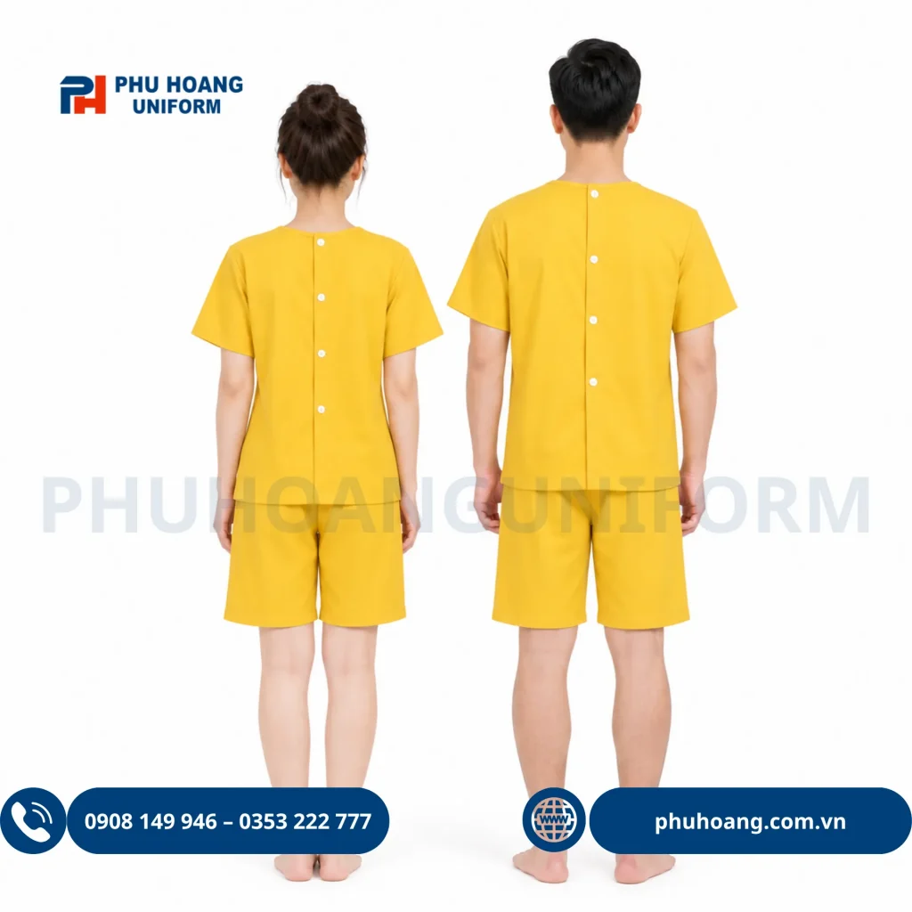 Phú Hoàng Bộ Spa Nút Sau Lưng Màu Vàng