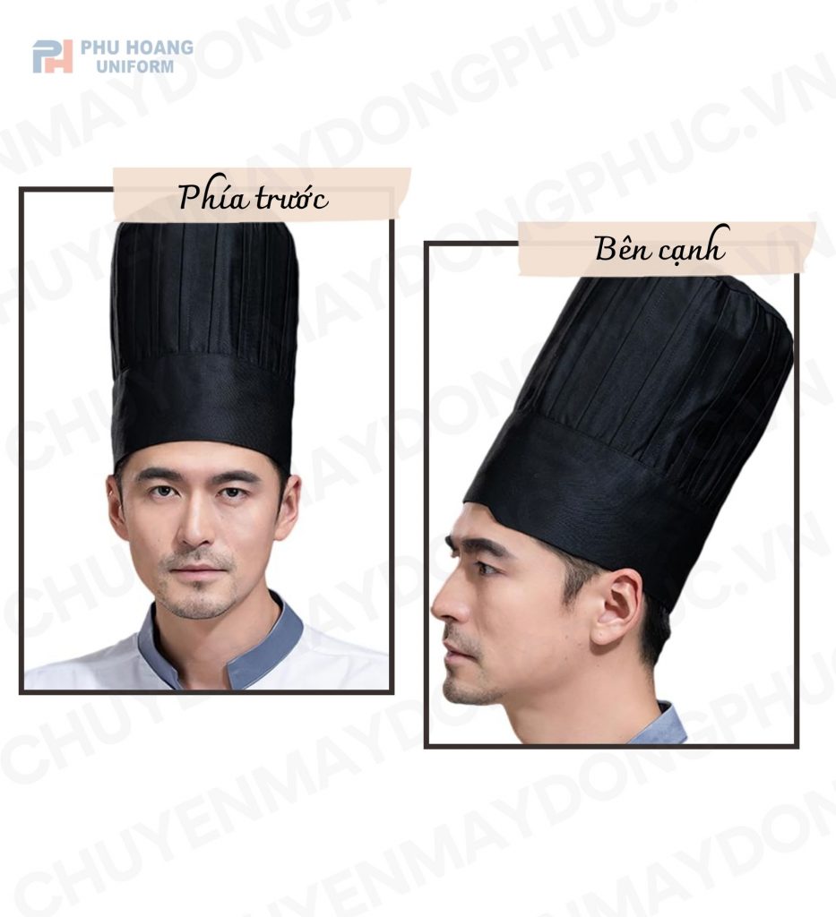 Phú Hoàng nón bếp màu đen may sẵn