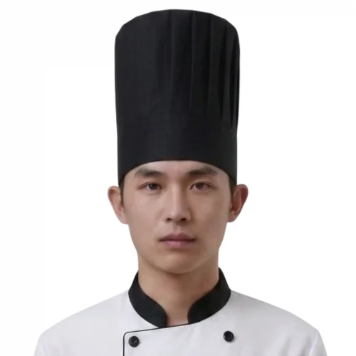 Nón bếp trưởng màu đen may sẵn 130-001