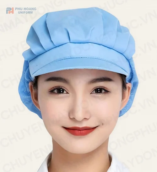 Phú Hoàng Nón thủy sản màu xanh may sẵn