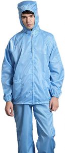 bộ quần áo chống tĩnh điện màu xanh