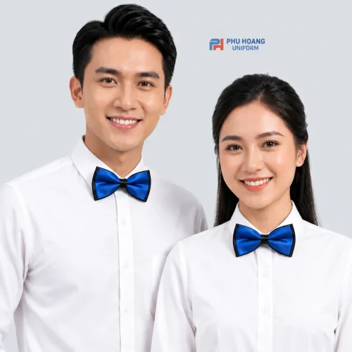 NƠ PHỤC VỤ XANH PHỐI ĐEN MAY SẴN
