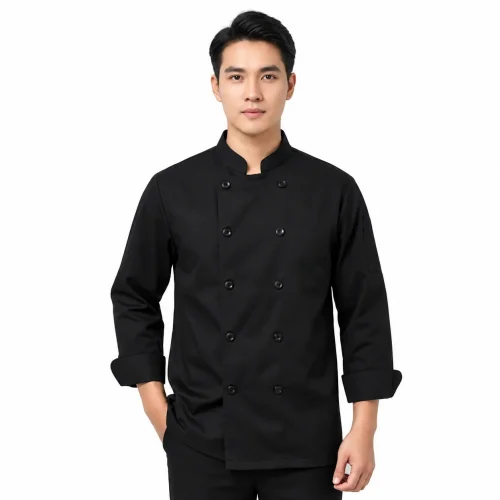 ÁO BẾP ĐEN TAY DÀI