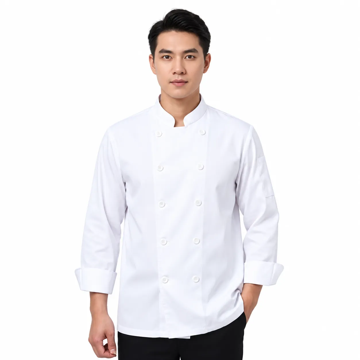 ao-bep-trang-tay-dai-nut-trang-250-010 Áo bếp trắng tay dài