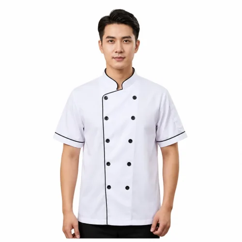 áo bếp trắng may sẵn