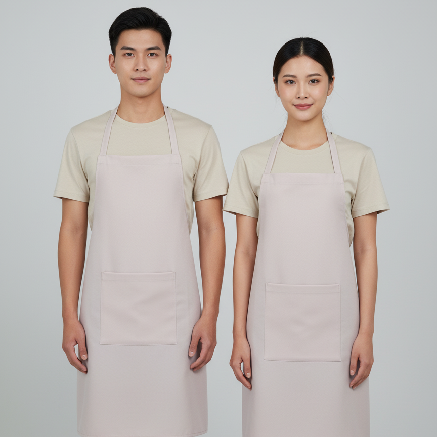 TẠP DỀ YẾM MAY SẴN MÀU TRẮNG KEM Tạp dề yếm may sẵn