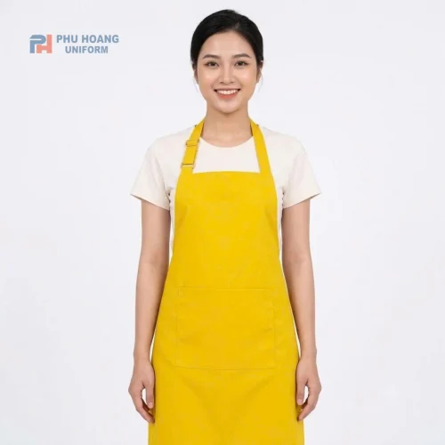 Mẫu tạo dề yếm may sẵn cho tăng đưa màu vàng