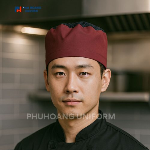 NÓN BẾP ĐỎ ĐÔ CHÓP LƯỚI CHUN SAU