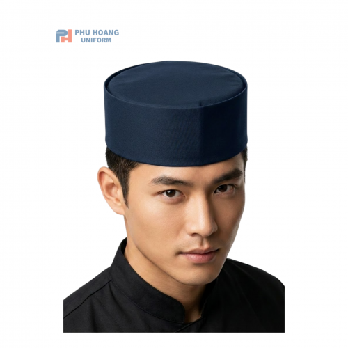 Nón Bếp Nhật Chóp Vải Gấp Xanh Đen