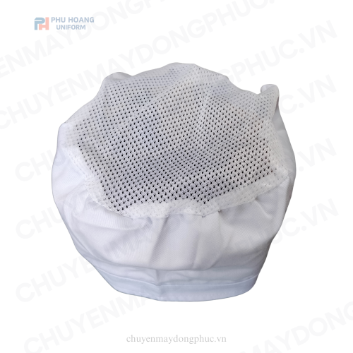 nón bếp trắng chóp lưới