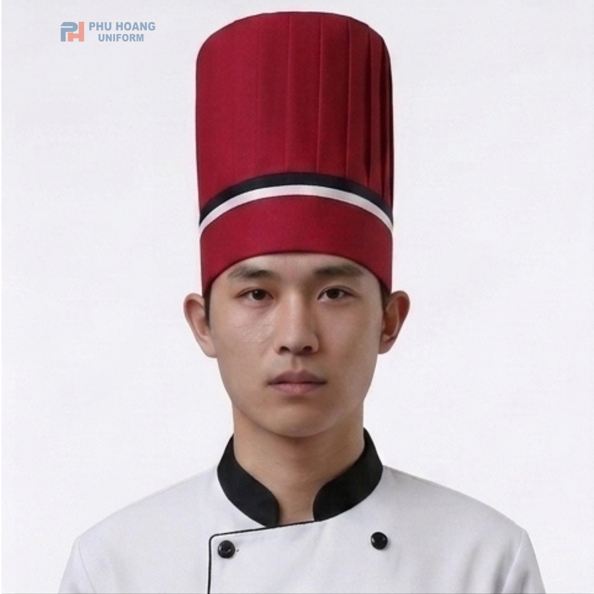 non-bep-truong-mau-do-do Nón Bếp Trưởng Màu Đỏ Đô