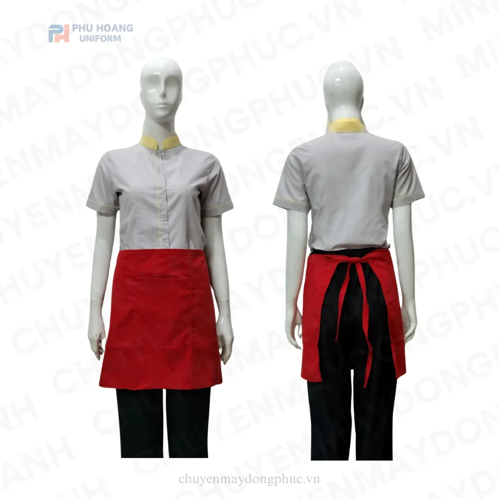 TẠP DỀ CỘT NGANG MÀU ĐỎ 1 TÚI Tạp dề cột ngang