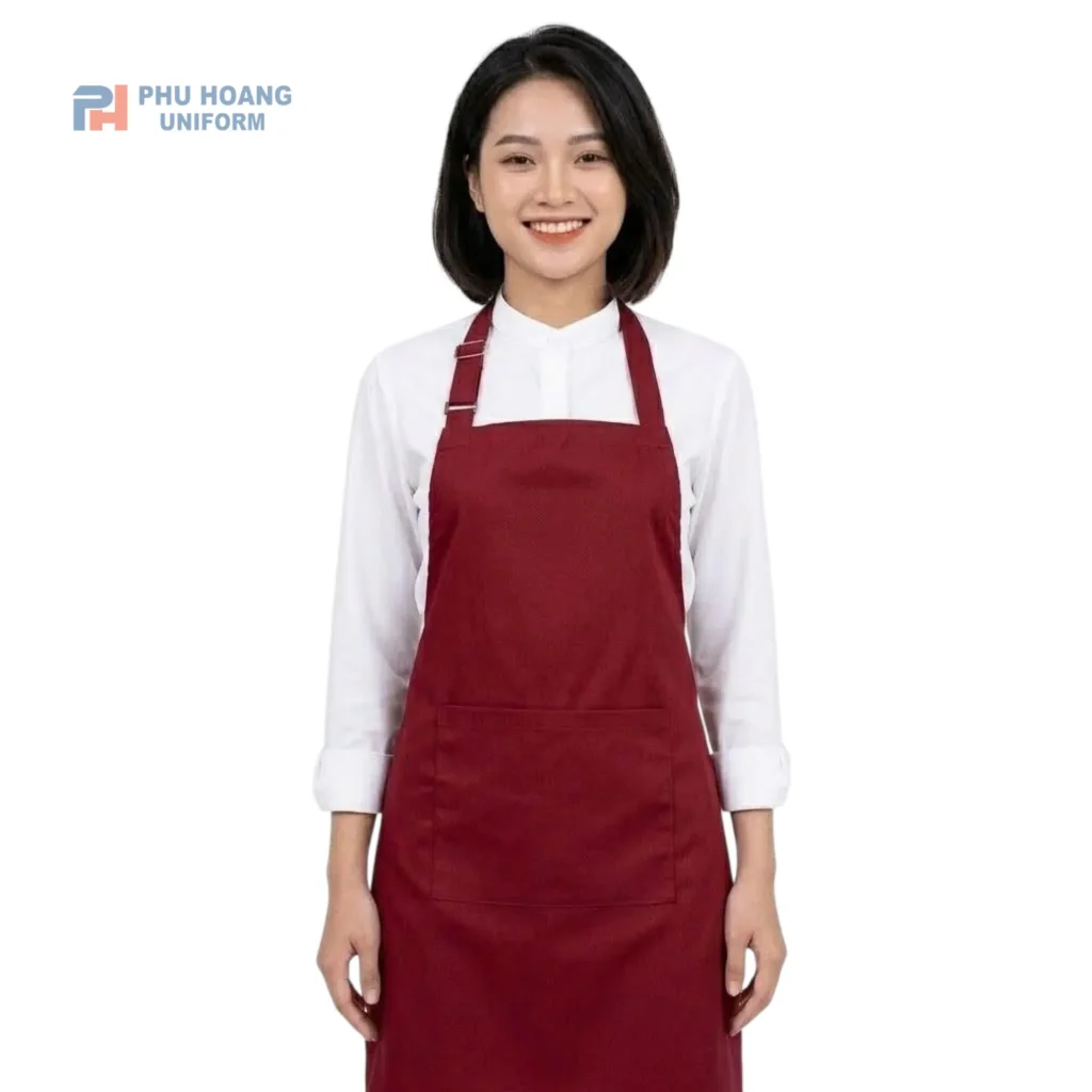 Tạp Dề Yếm Đỏ Đô Tăng Đưa Tạp Dề Yếm Đỏ Đô Tăng Đưa với thiết kế 1 túi tiện lợi phù hợp cho nhà hàng, quá cà phê