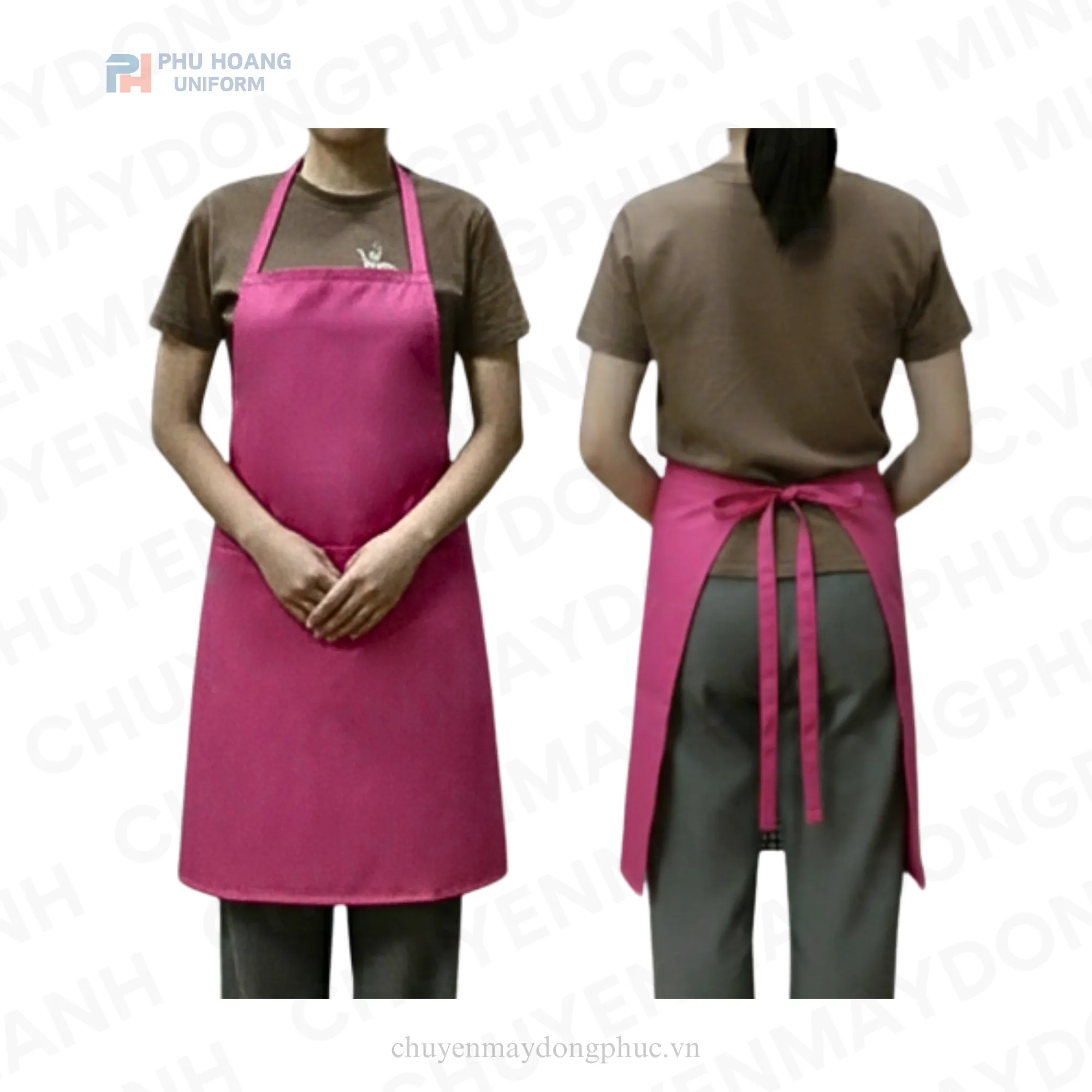 TẠP DỀ YẾM MAY SẴN MÀU HỒNG Tạp dề may sẵn